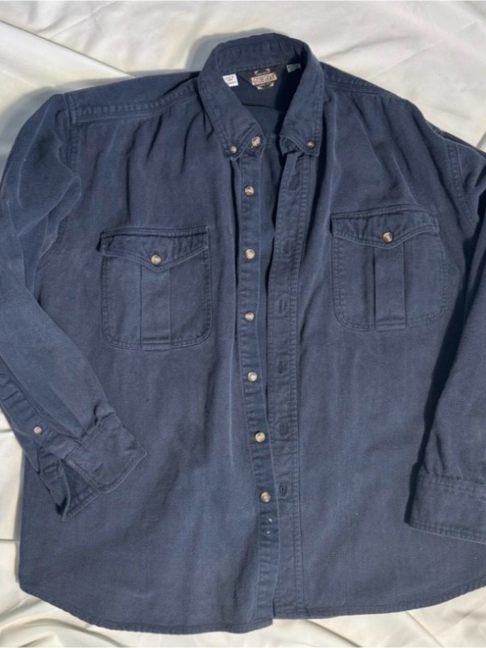 Vintage 90s Guide Gear Men's Navy Button-Down Work Shacket